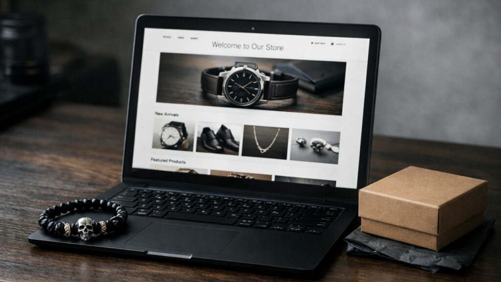 Интернет магазин и посылка с товаром