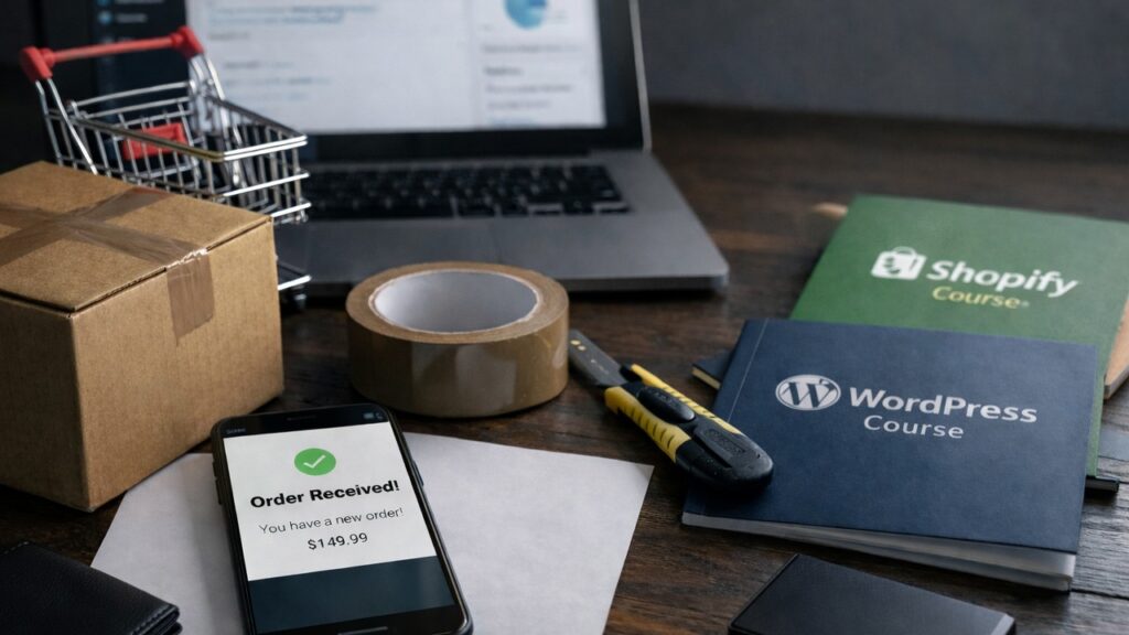 Онлайн продажа в интернет магазине и курсы Шопифай и Вордпресс
