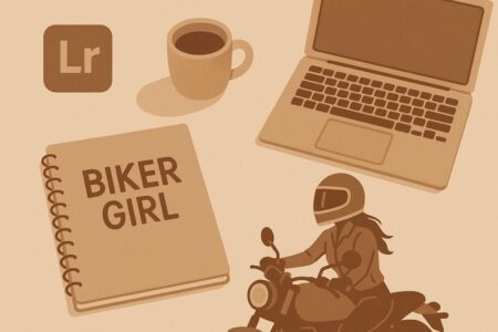 Фотосессия байкерши