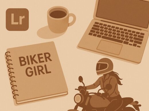 Фотосессия байкерши