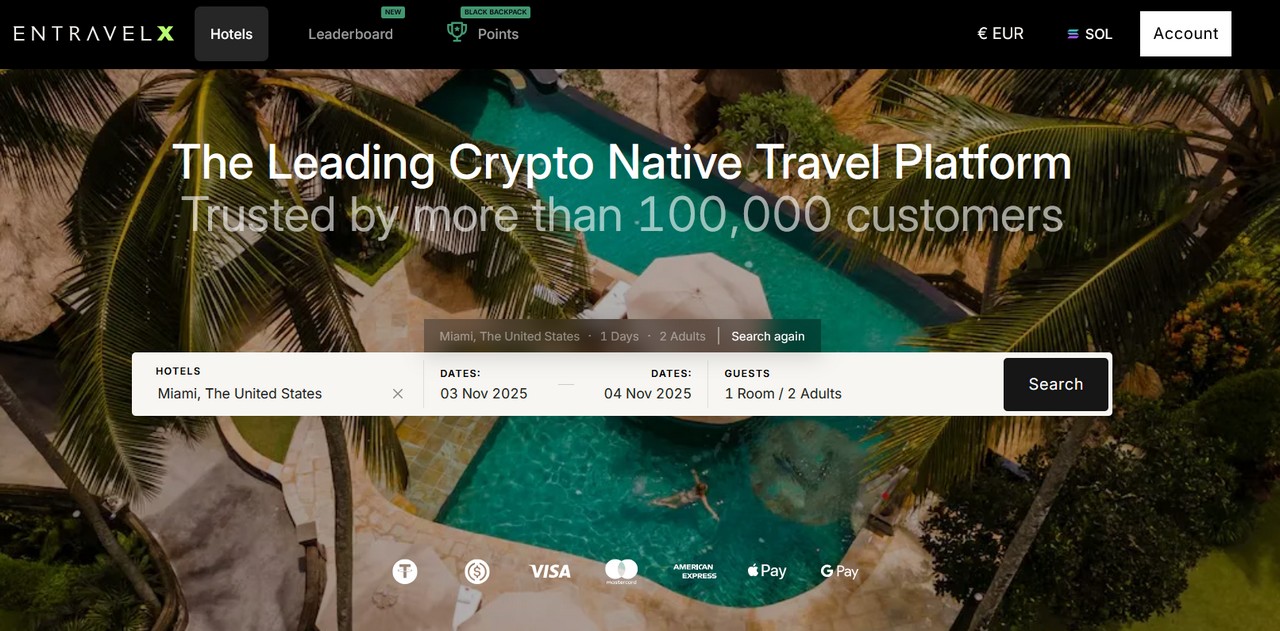 EntravelX - путешествия, которые можно оплатить криптой